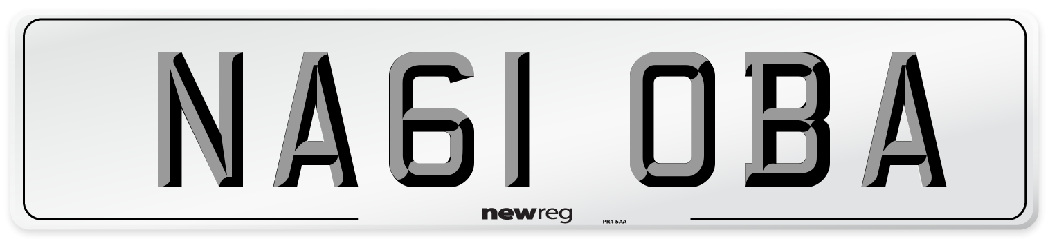 NA61 OBA Number Plate from New Reg